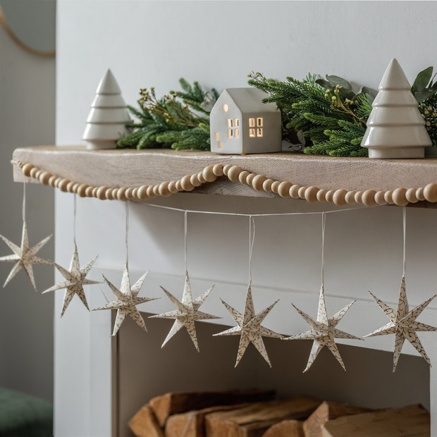 Buy Habitat Paper Star Christmas Garland | Christmas wreaths and garlands | Argos