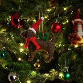 Habitat Pack of 1 Felt Dog Christmas Tree Decoration
