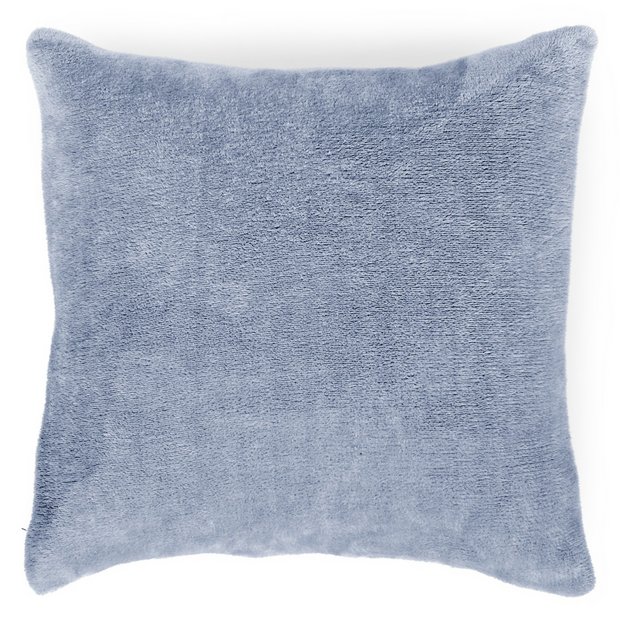 Buy Argos Home Plain Super Soft Fleece Cushion Blue 43x43cm