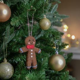 Habitat Pack of 1 Felt Gingerbread Christmas Tree Decoration