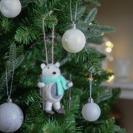 Habitat Pack of 1 Polar Bear Skier Christmas Tree Decoration