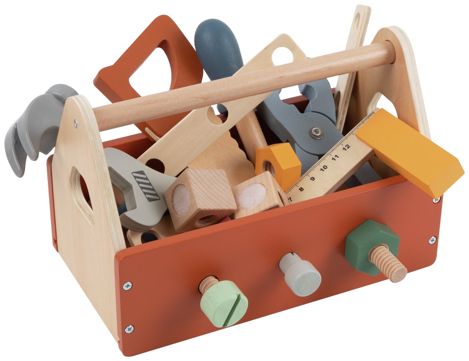 Chad Valley Wooden Tool Box-Brown