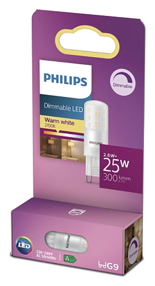 Philips 2.6W LED G9 Dimmable Light Bulb