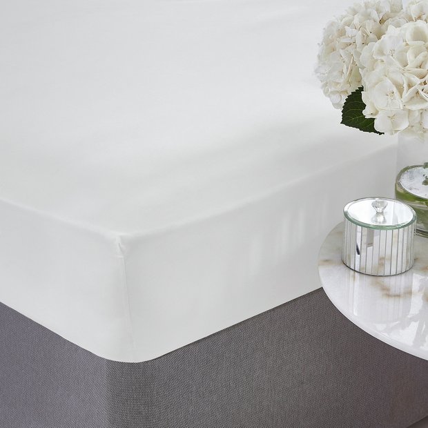 Buy Silentnight Supersoft Plain White Fitted Sheet - Single | Bed sheets |  Argos