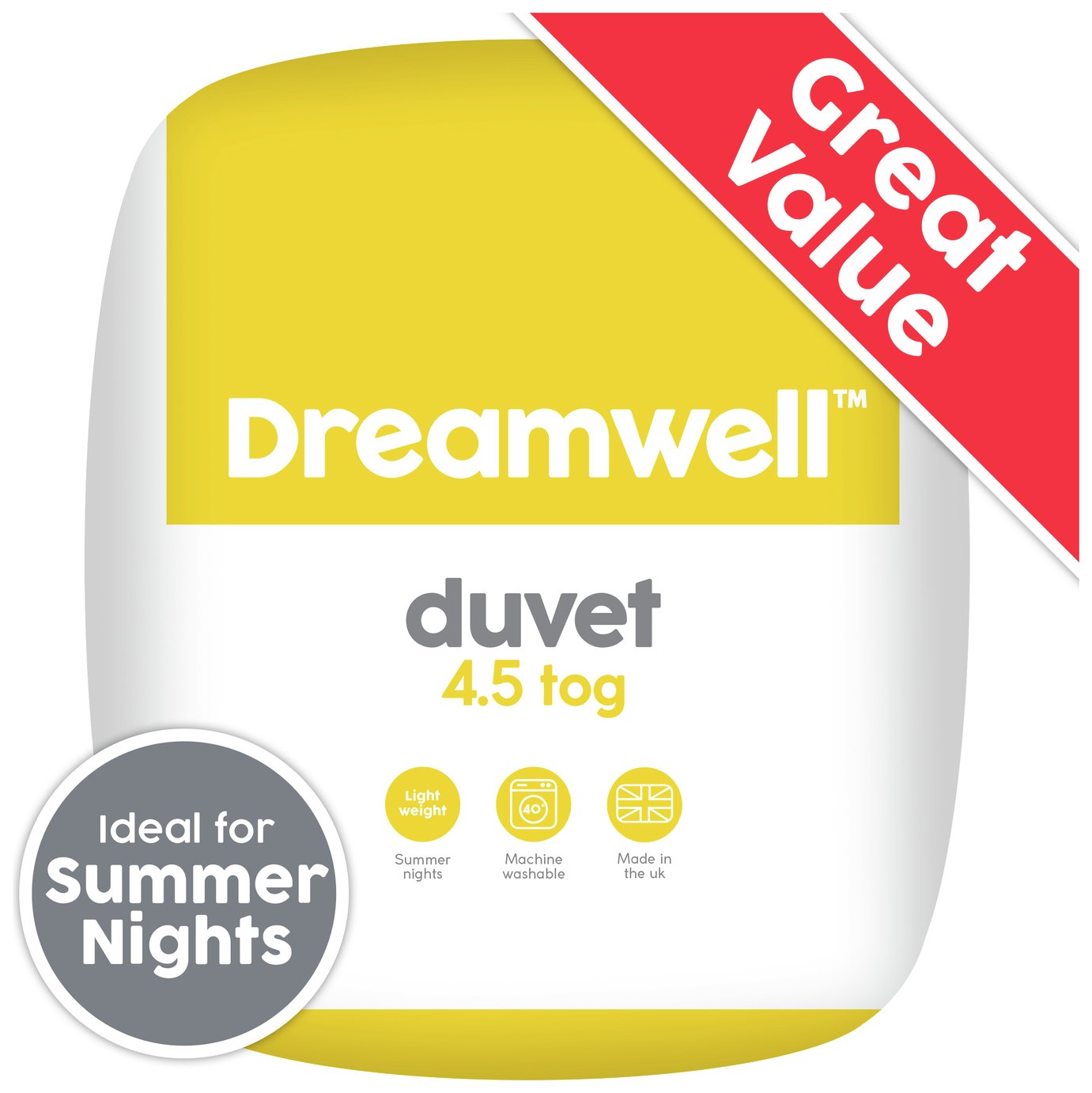  Dreamwell Light Weight Non Allergic 4.5 Tog Duvet 