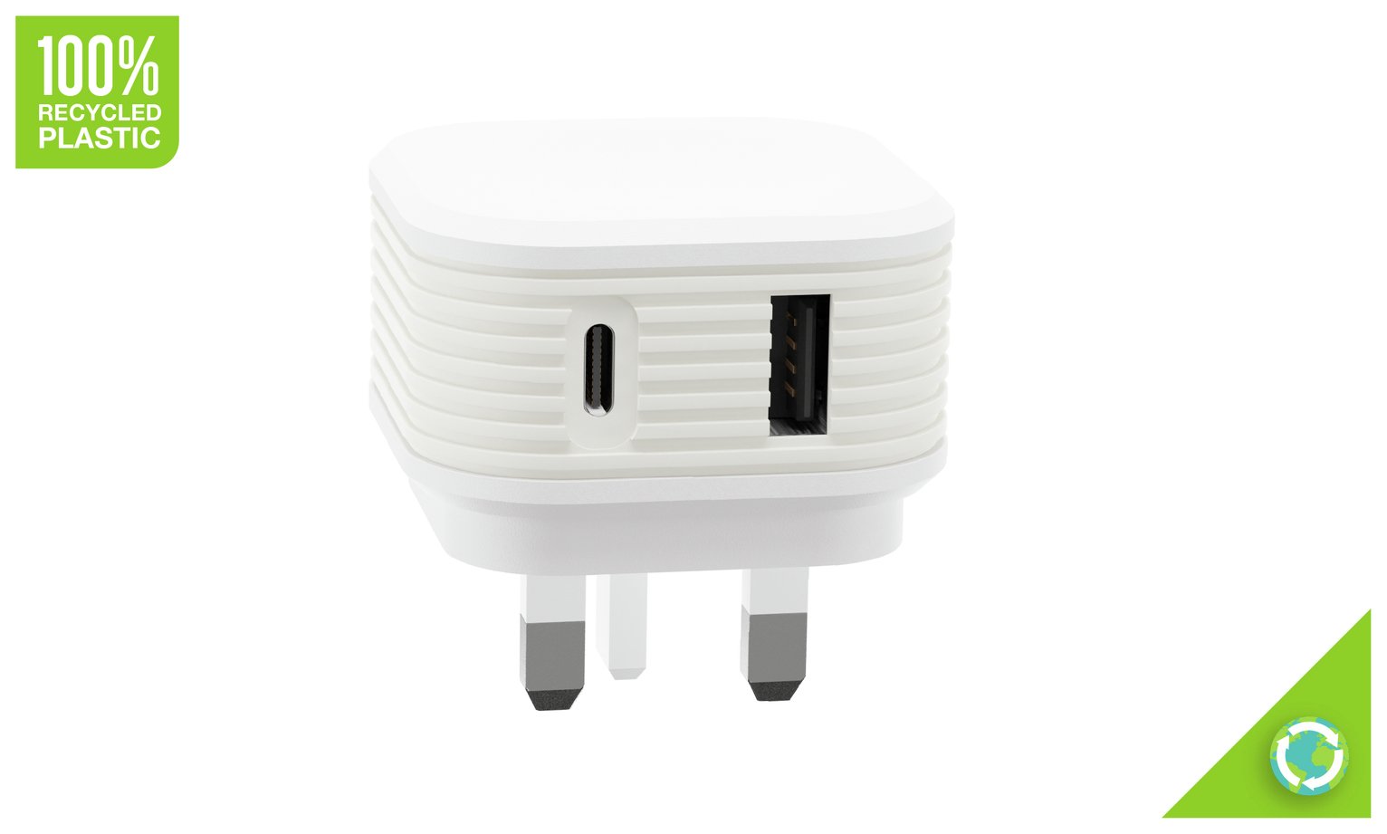 Juice Dual Port 20W USB Type-C PD Mains Charger – White