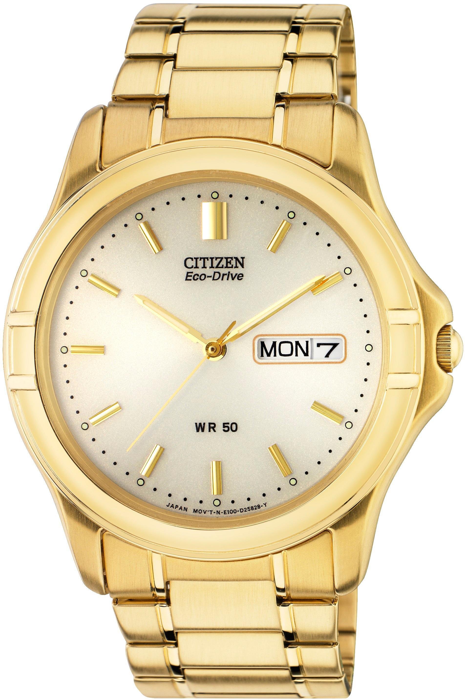 Citizen Eco-Drive Men's Gold Plated Bracelet Watch