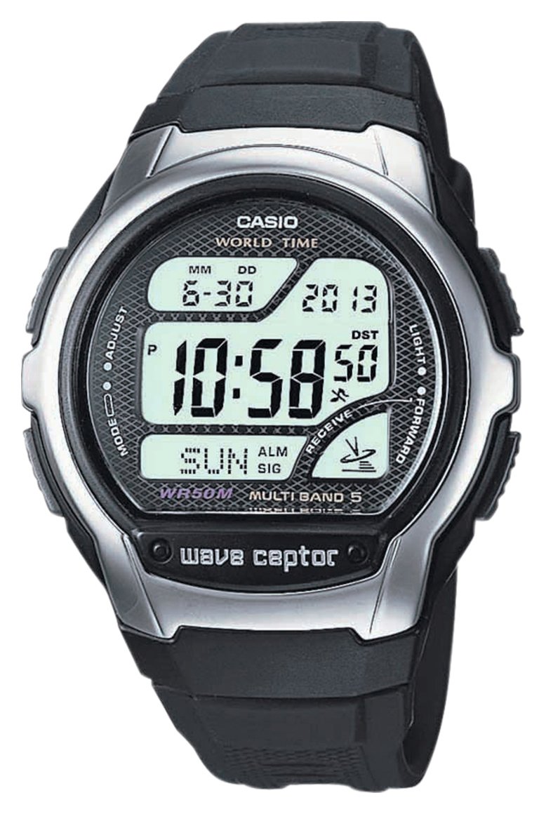 Casio Wave Ceptor LCD Digital Black Resin Strap Watch