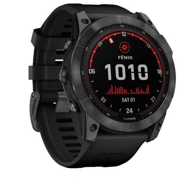 Buy Garmin Fenix 7X Silicone Strap Smart Watch Black Fitness