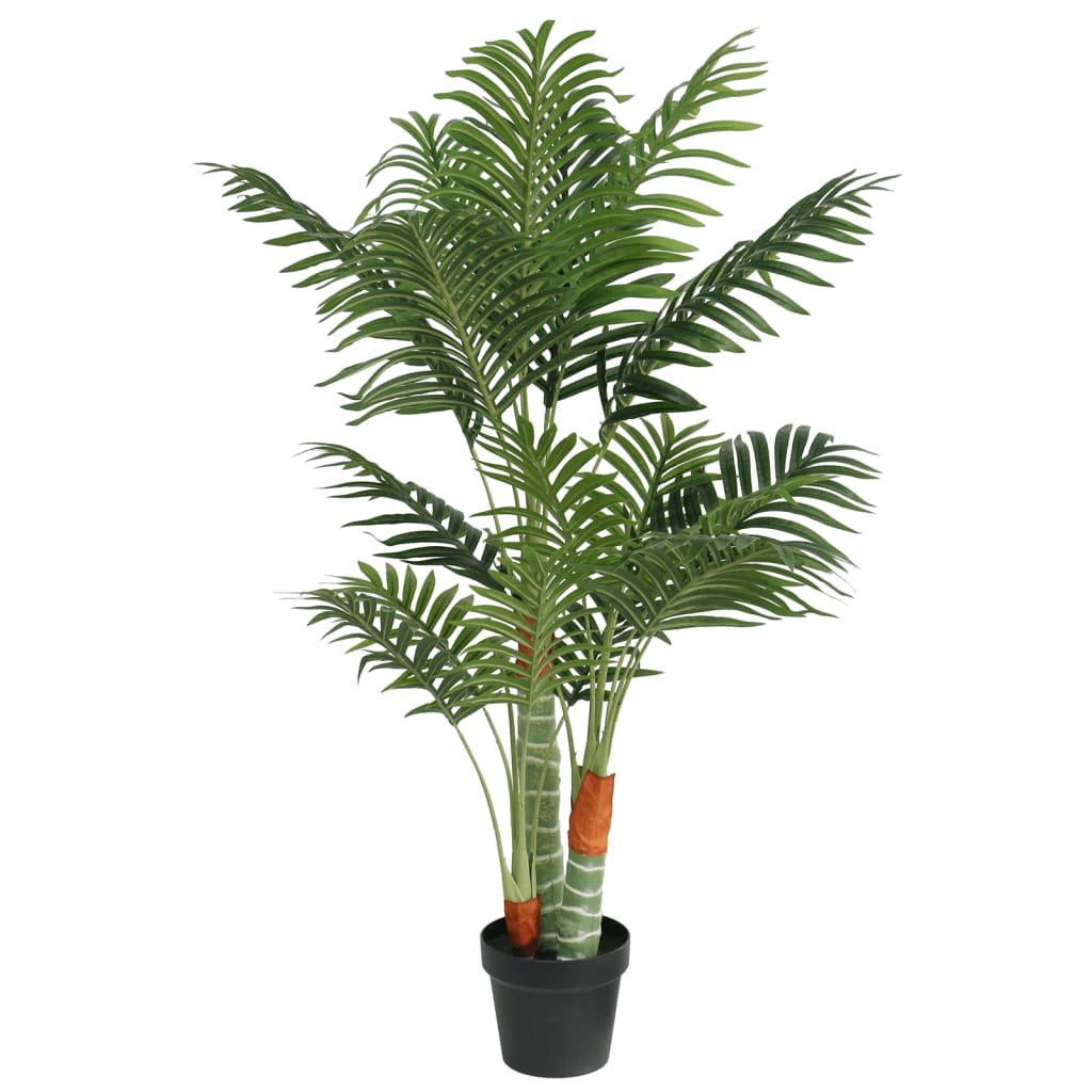 Walplus Iron PP Artificial Palm Tree with 3 Trunks - Green - 120 cm