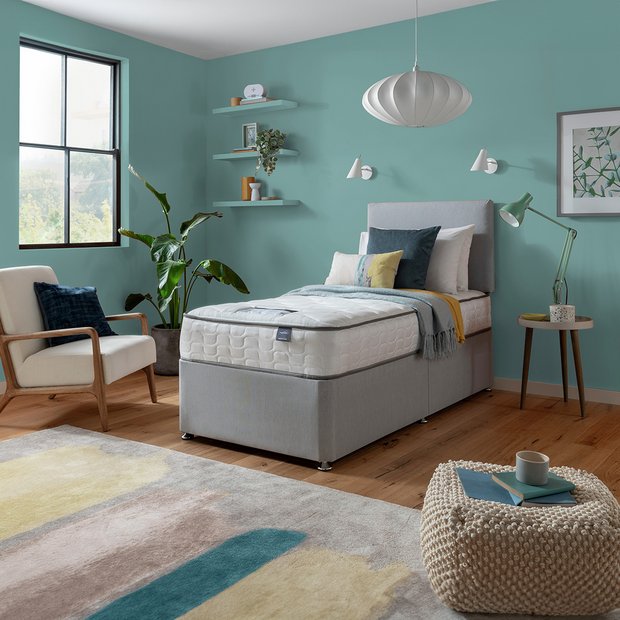 Buy Silentnight Middleton Single Comfort Divan Bed Grey Divan beds Argos