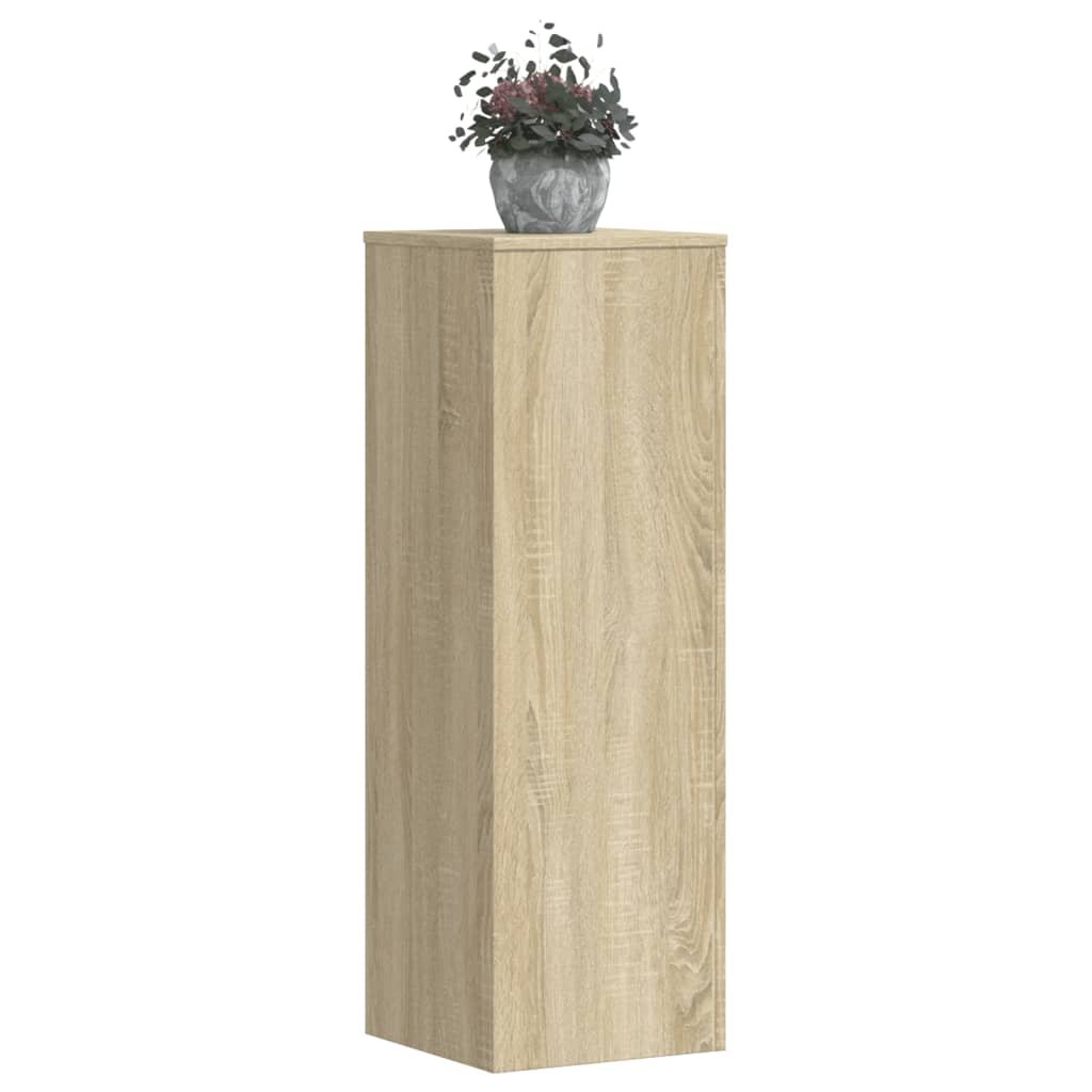 Walplus Pack of 2 Engineered Wood Plant Stand - Sonoma Oak - 33 x 33 x 100 cm