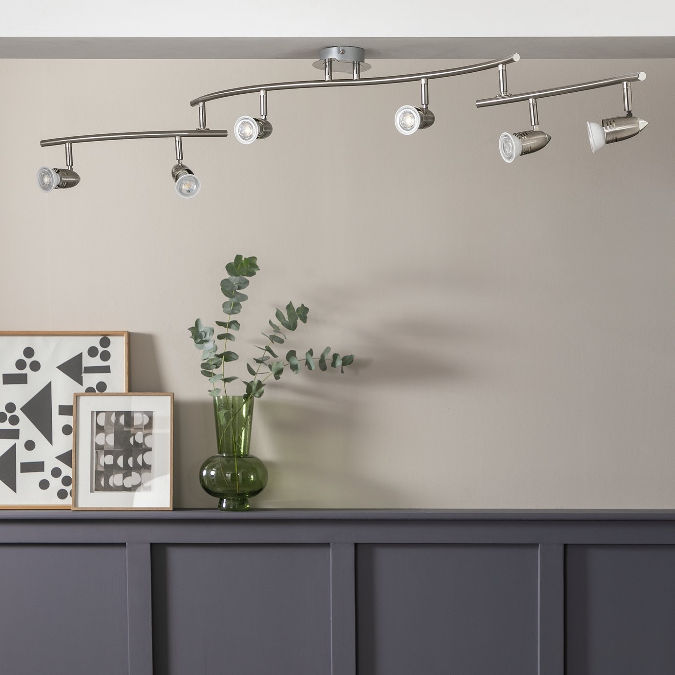 Argos Home Norton 6 Light Folding Ceiling Bar - Chrome