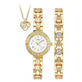 Limit Ladies' Gold Plated Bracelet, Pendant and Watch Set