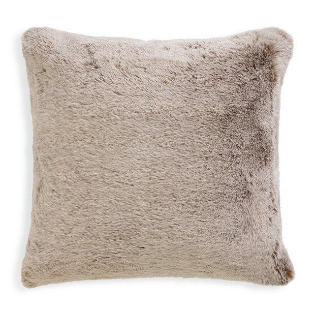 Buy Habitat Fur Tipped Cushion Brown 43x43cm Cushions Argos