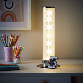 Glow Kids Galaxy LED Cylinder Table Lamp - White