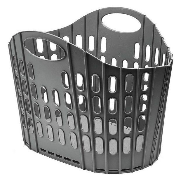 Buy Addis 38 Litre Fold Flat Laundry Basket - Grey | Laundry baskets | Habitat