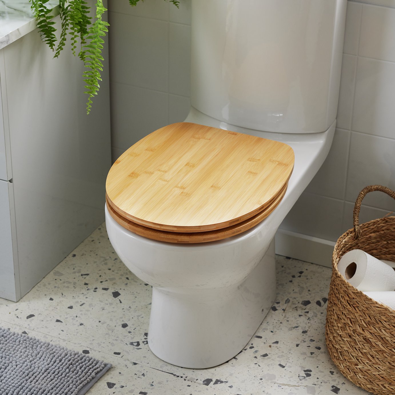 Argos Home Bamboo Toilet Seat - Natural