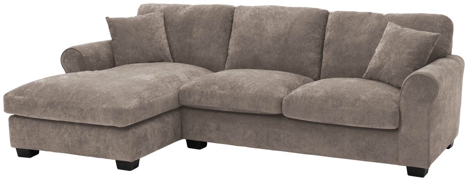 Argos Home Taylor Fabric Left Hand Corner Sofa - Mink