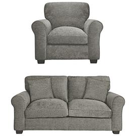 Argos Home Taylor Fabric Chair & 2 Seater Sofa - Grey