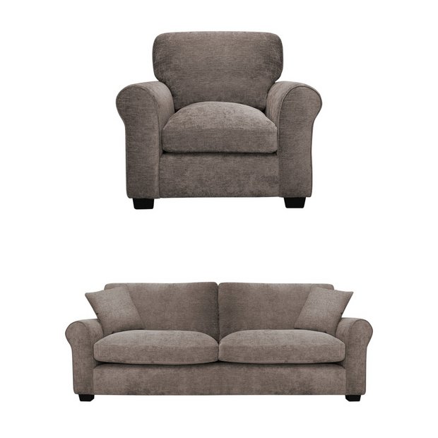 Buy Argos Home Taylor Fabric Chair 3 Seater Sofa Mink Sofa sets Argos