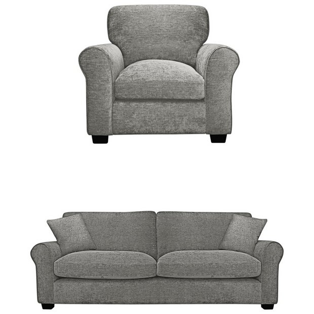 Buy Argos Home Taylor Fabric Chair 4 Seater Sofa Grey Sofas