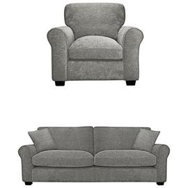 Argos Home Taylor Fabric Chair & 4 Seater Sofa - Grey