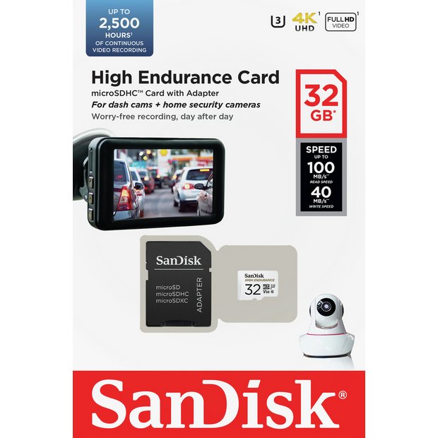 Buy Sandisk Max Endurance 100mbs Microsd Memory Card 32gb Memory Cards Argos