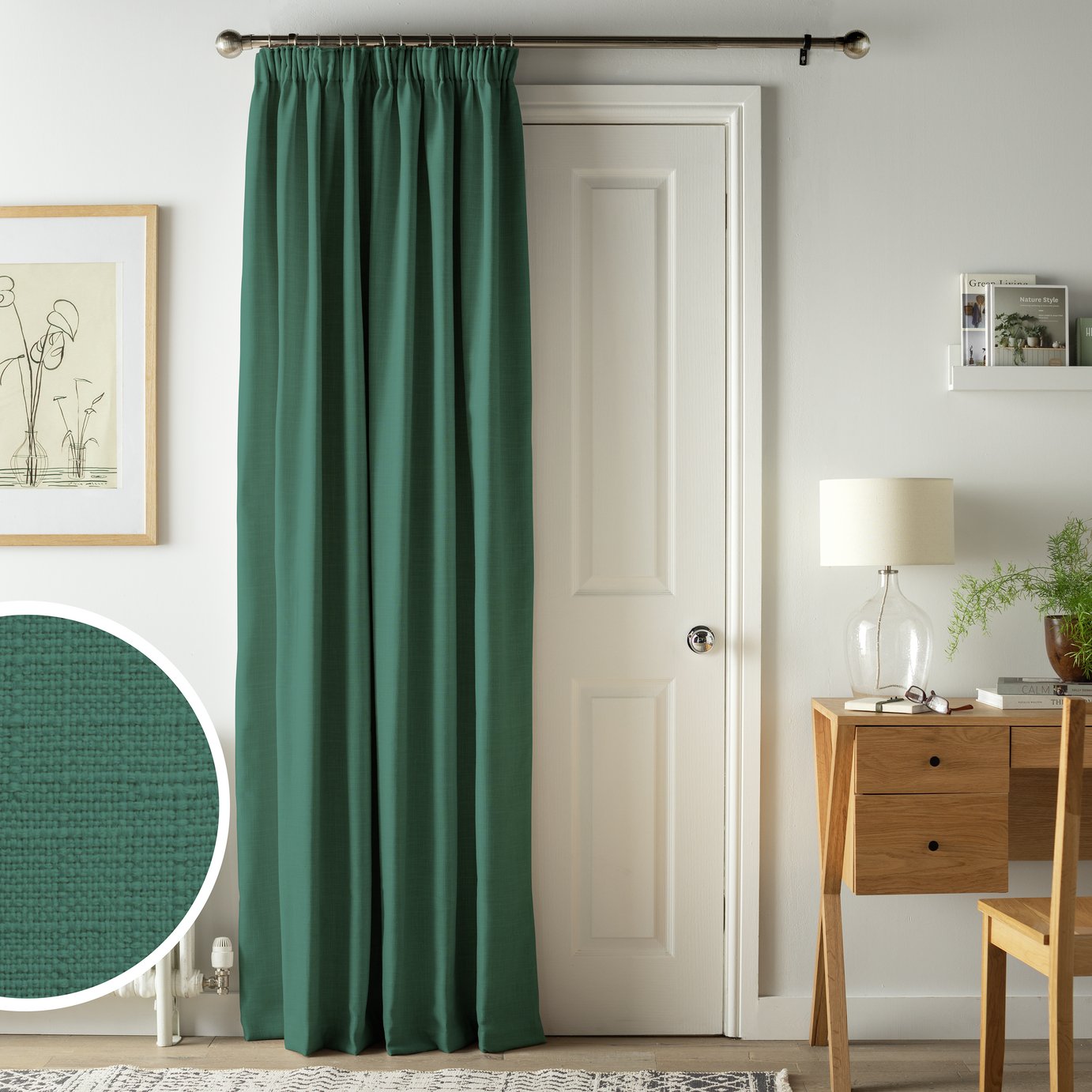 Argos Home Thermal Door Curtain - Green - 167x213cm