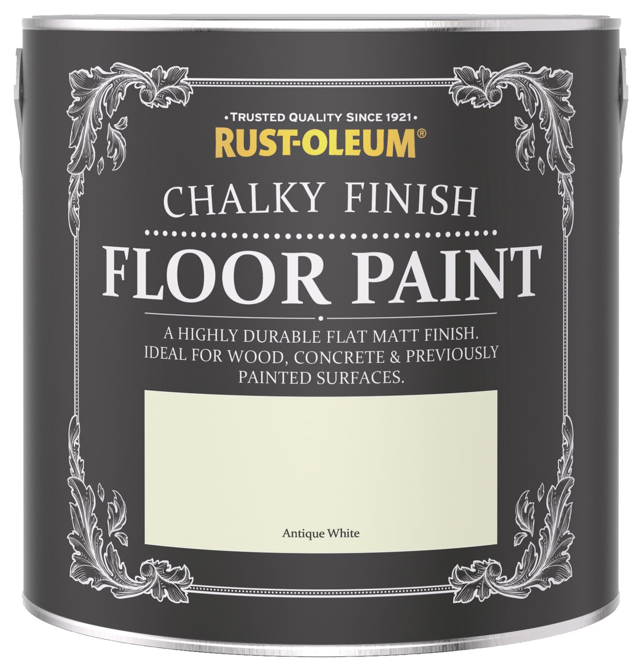 Rust-Oleum Chalky Floor Matt Paint 2.5L - Antique White