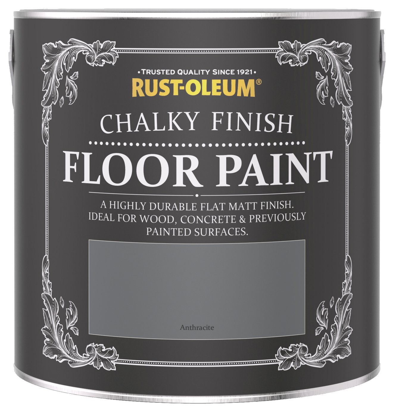 Rust-Oleum Chalky Floor Matt Paint 2.5L - Anthracite