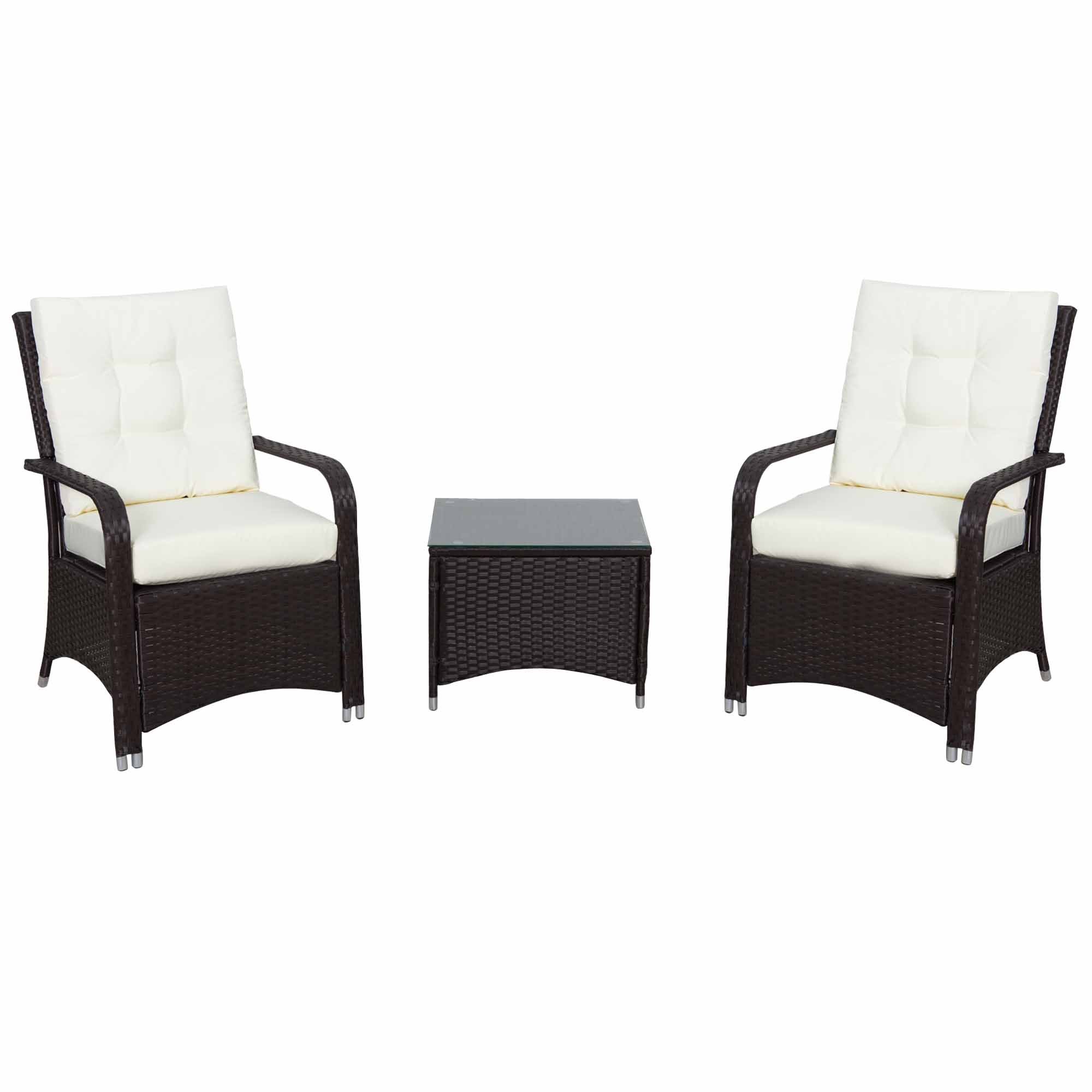 Outsunny Rattan Bistro Set with Cover - Brown
