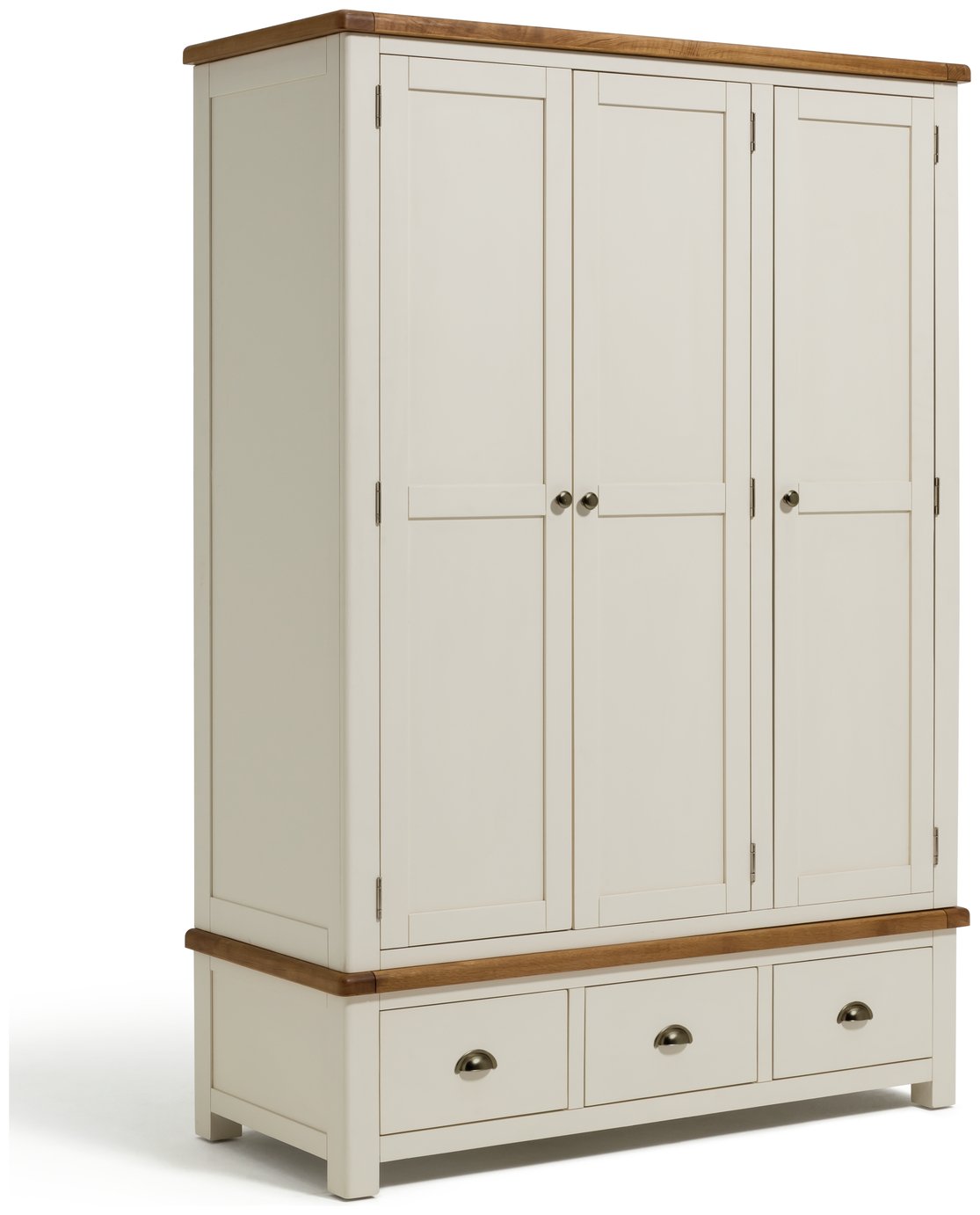 Argos Home Kent 3 Door 3 Drawer Wardrobe - Cream & Oak