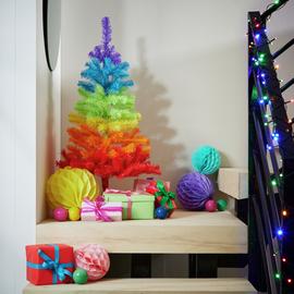 Argos Home 3ft Slim Christmas Tree - Rainbow