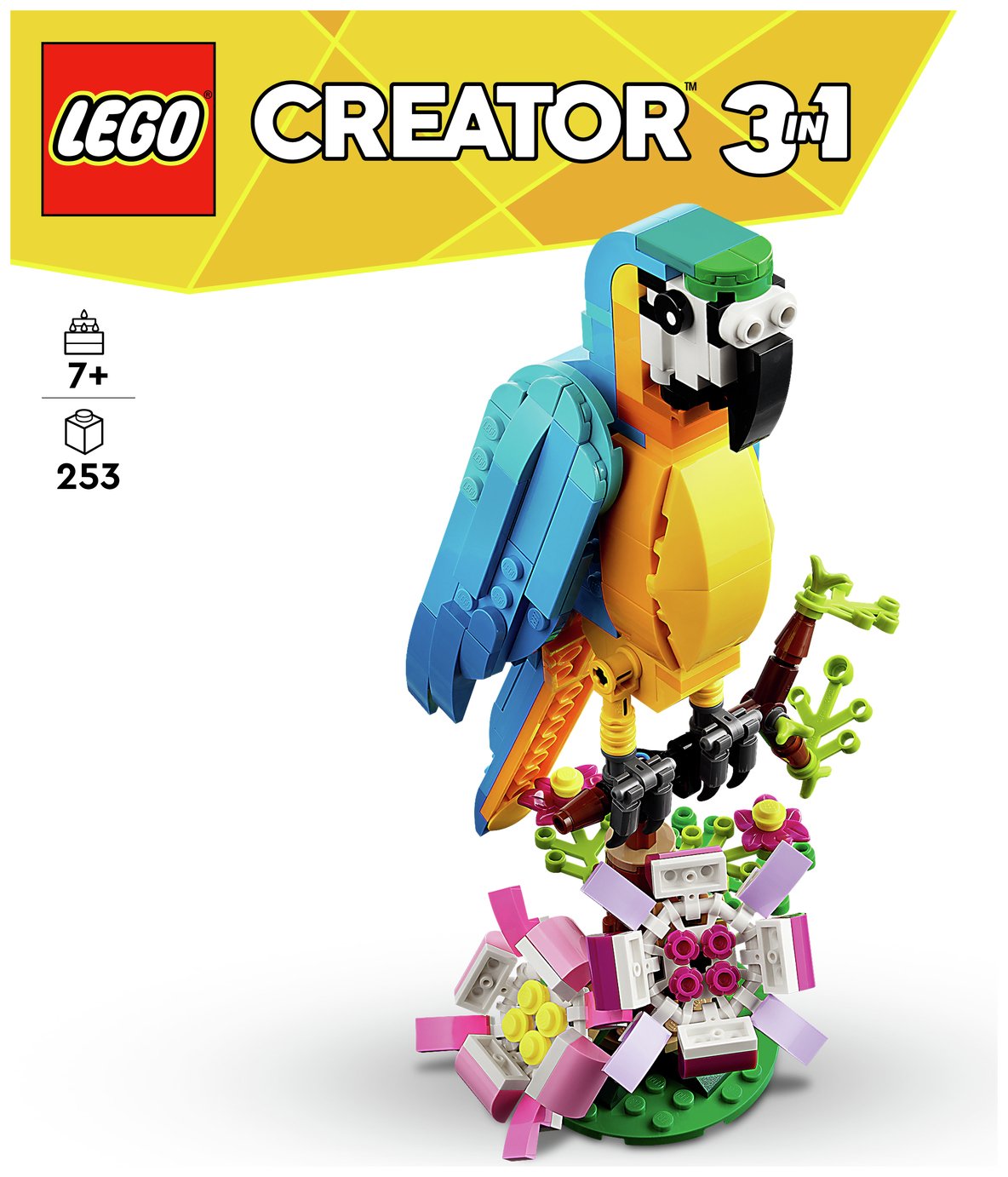 LEGO Creator 3 in 1 Exotic Parrot Animals Building Toy 31136