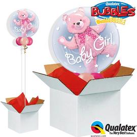 Baby Pink Bear Double Bubble Balloon in a Box.