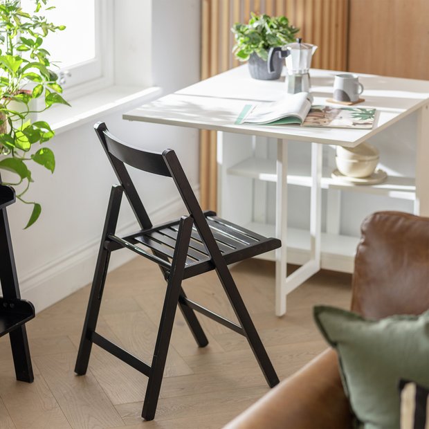 Buy Habitat Solid Wood Folding Chair Black Dining chairs Argos