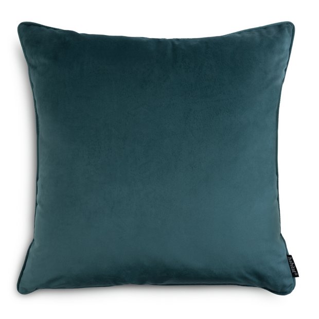 Buy Habitat Velvet Plain Cushion Teal 55x55cm Cushions Argos