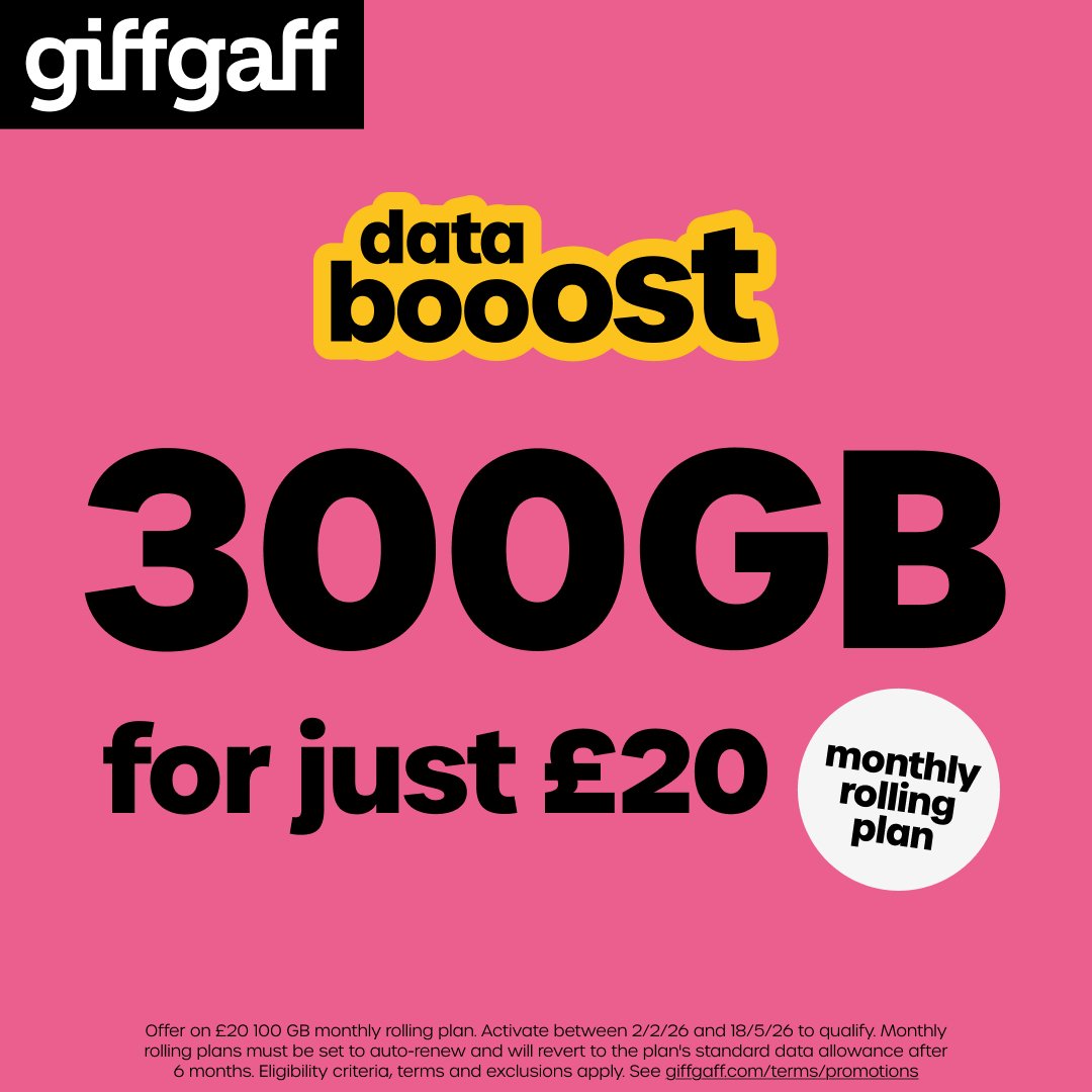 giffgaff 300GB Pay As You Go Sim Card