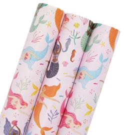 Argos Home 3 Roll Mermaids Wrapping Paper Set 