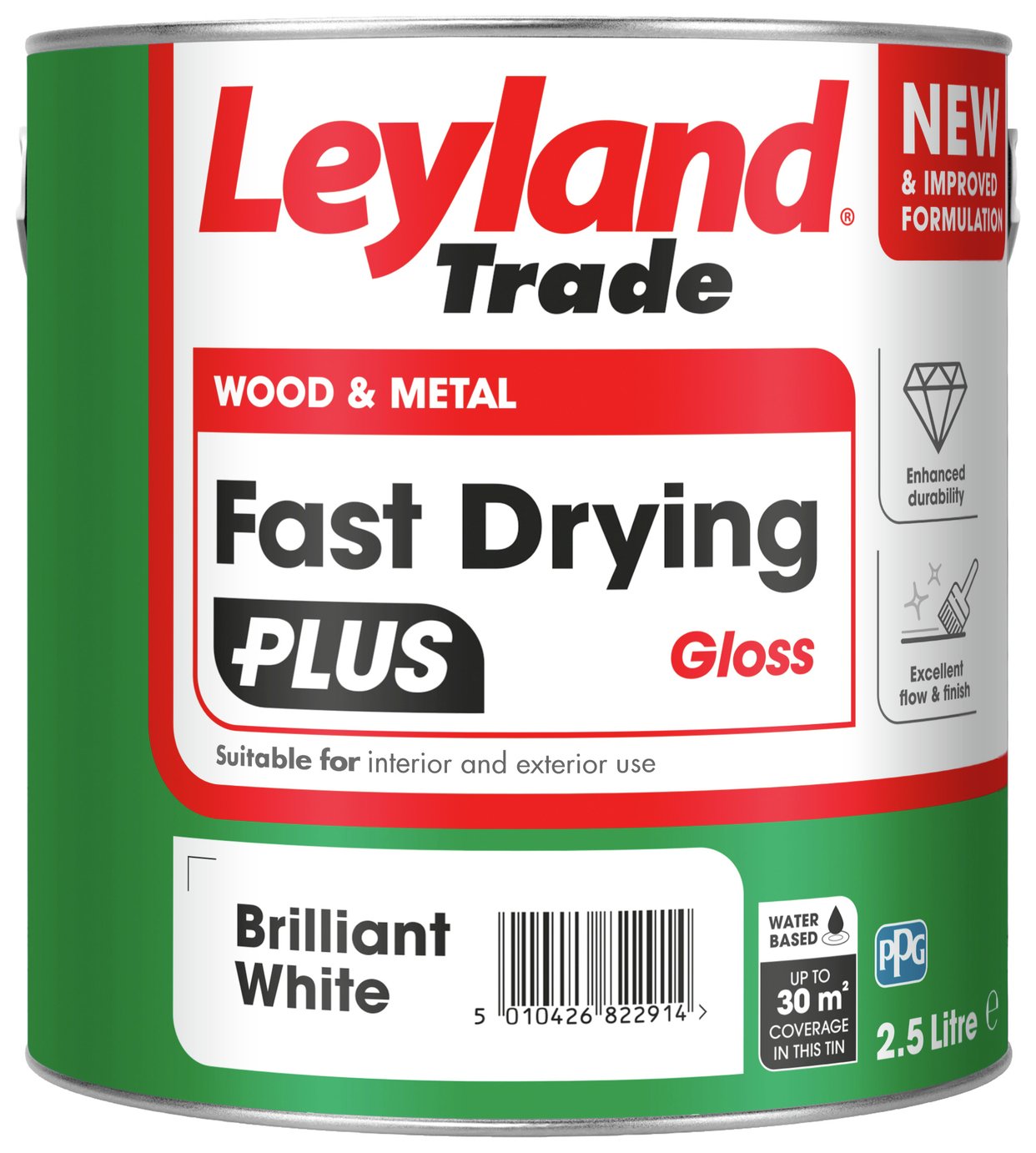 Leyland - Fast Dry Plus - Gloss - Brilliant White - 2.5L
