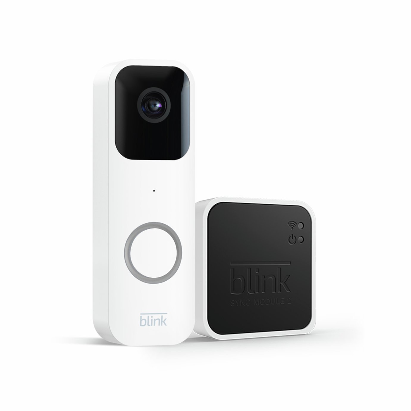Blink Video Doorbell Wired or Battery + Sync Module - White