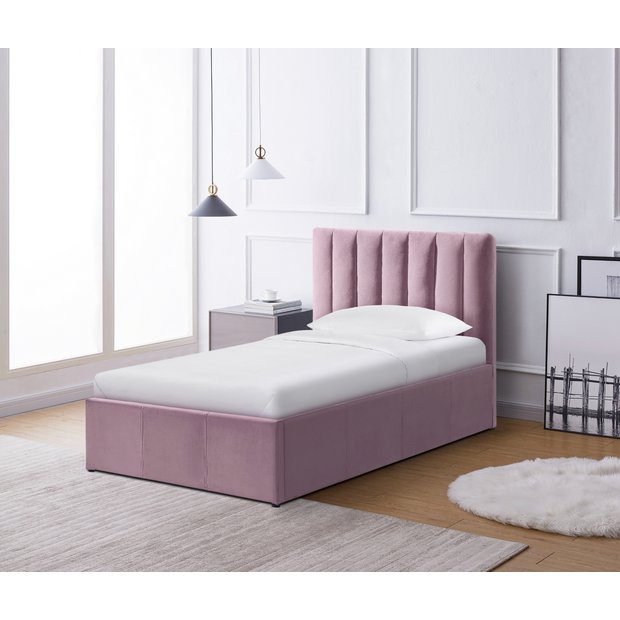 Pink ottoman deals king size bed