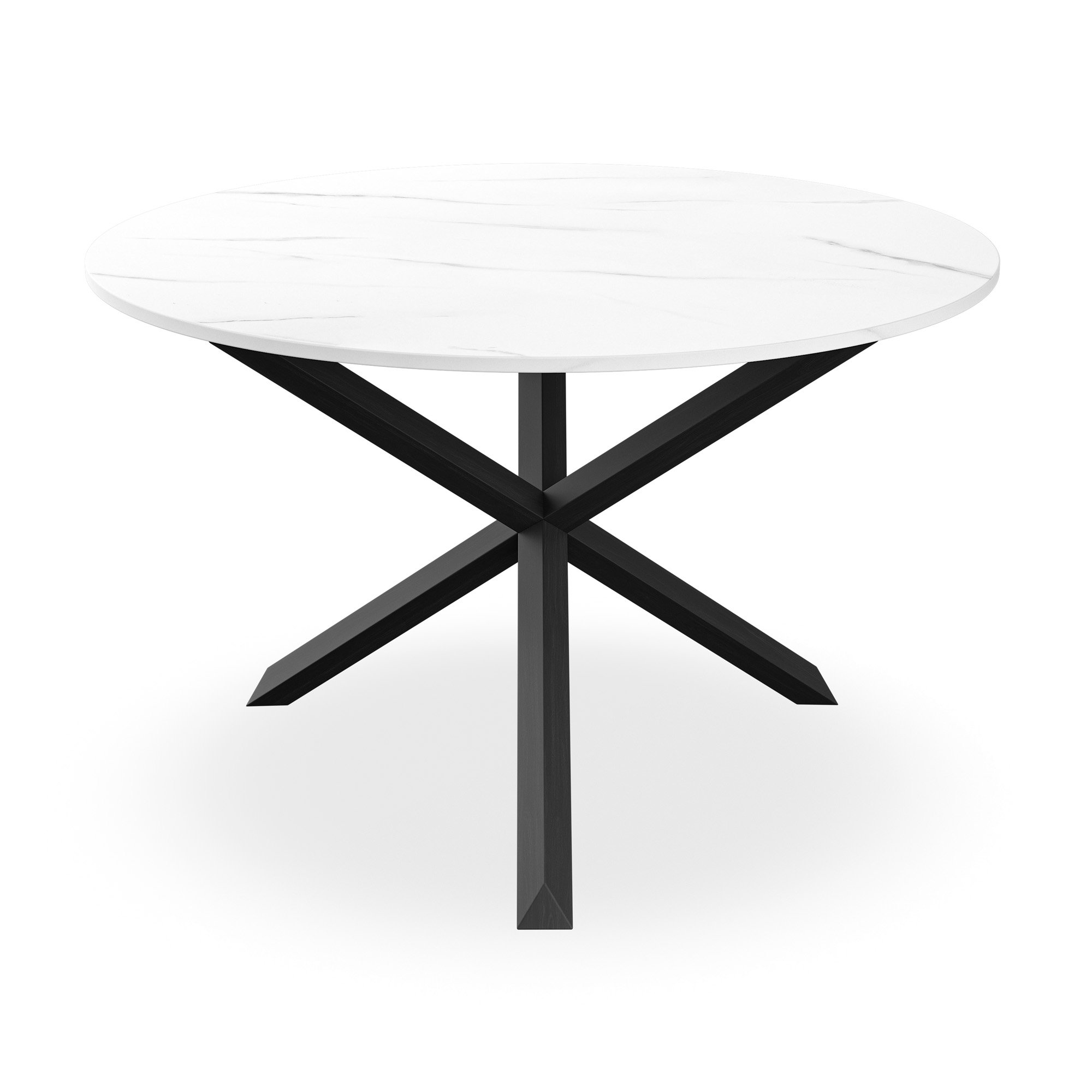 Furniture Online Malvern Round 4-6 Seater Oak Legs Dining Table - Black