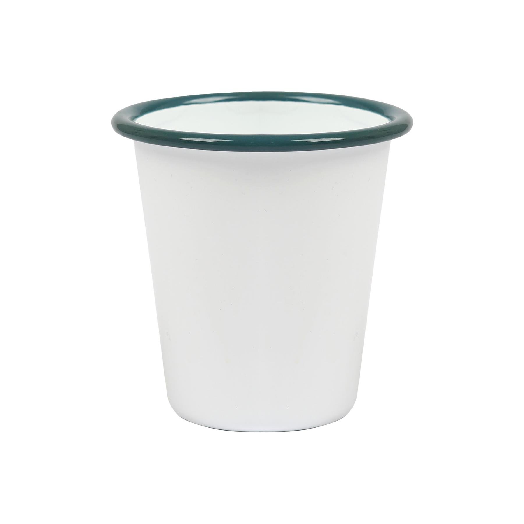 Argon Tableware White Enamel Tumbler - 300ml - Green