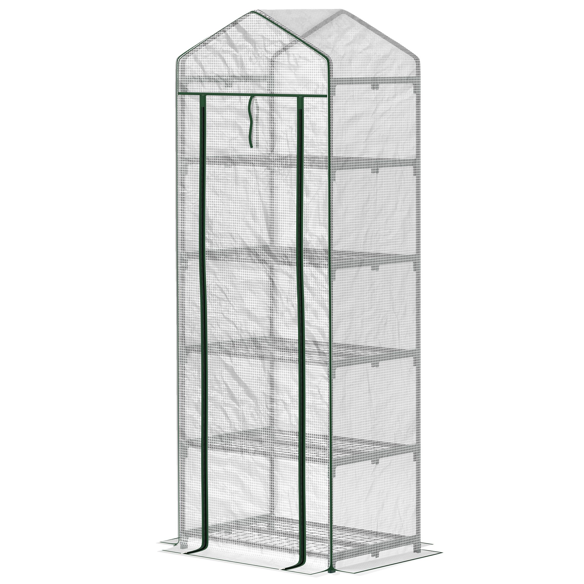 Outsunny Polyethylene Cover Mini Greenhouse – White