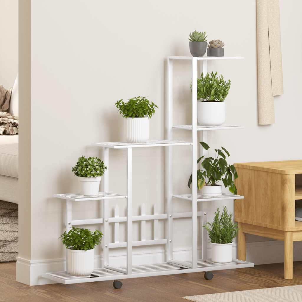 Walplus Metal Flower Stand - White - 94.5 x 25 x 92.5 cm