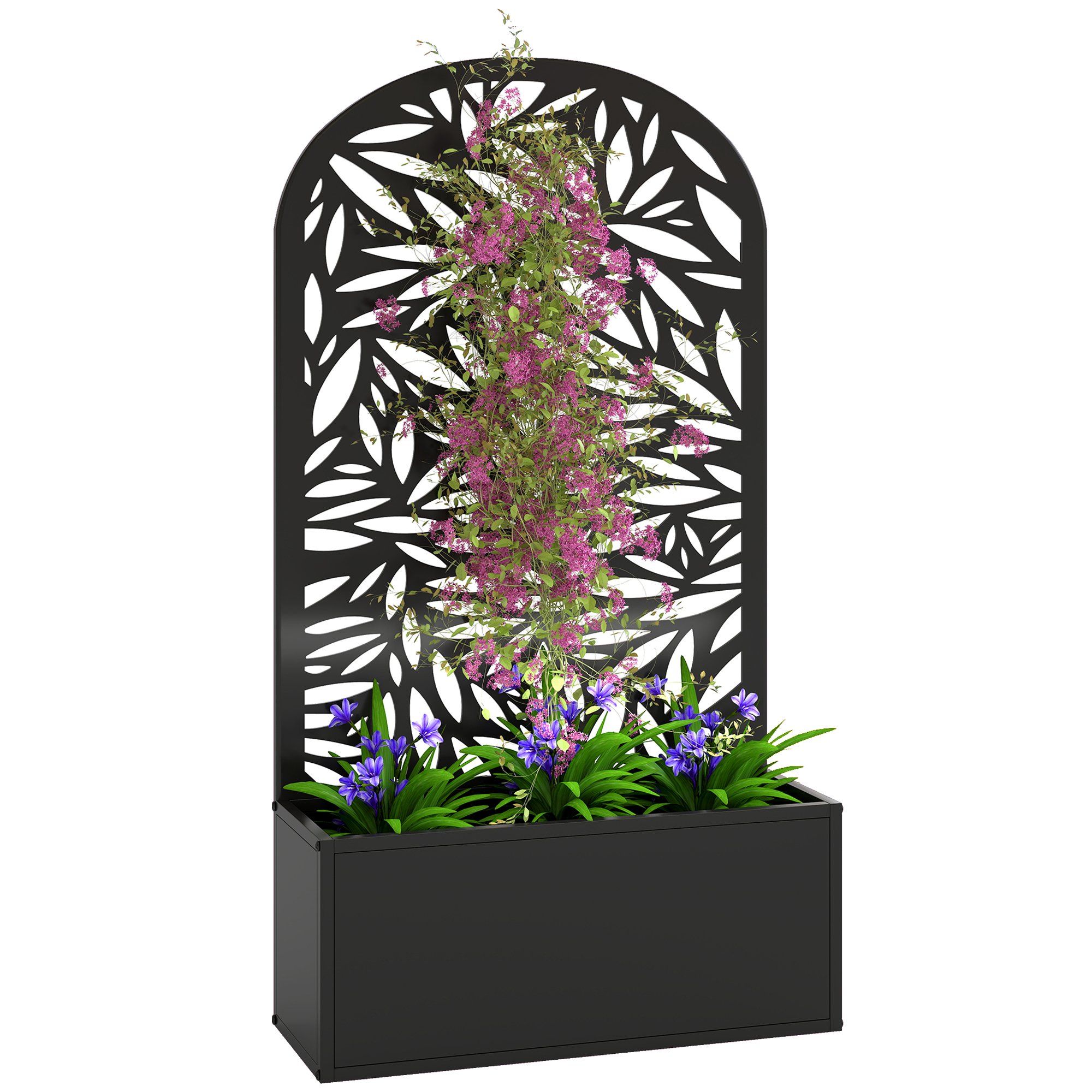 Outsunny Metal Wall Mounted Freestanding Raised Bed - Black