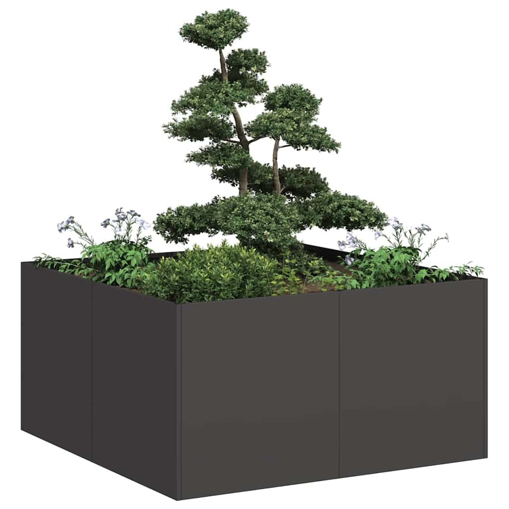 Walplus Steel Garden Planter - Black - 80 x 80 x 40 cm