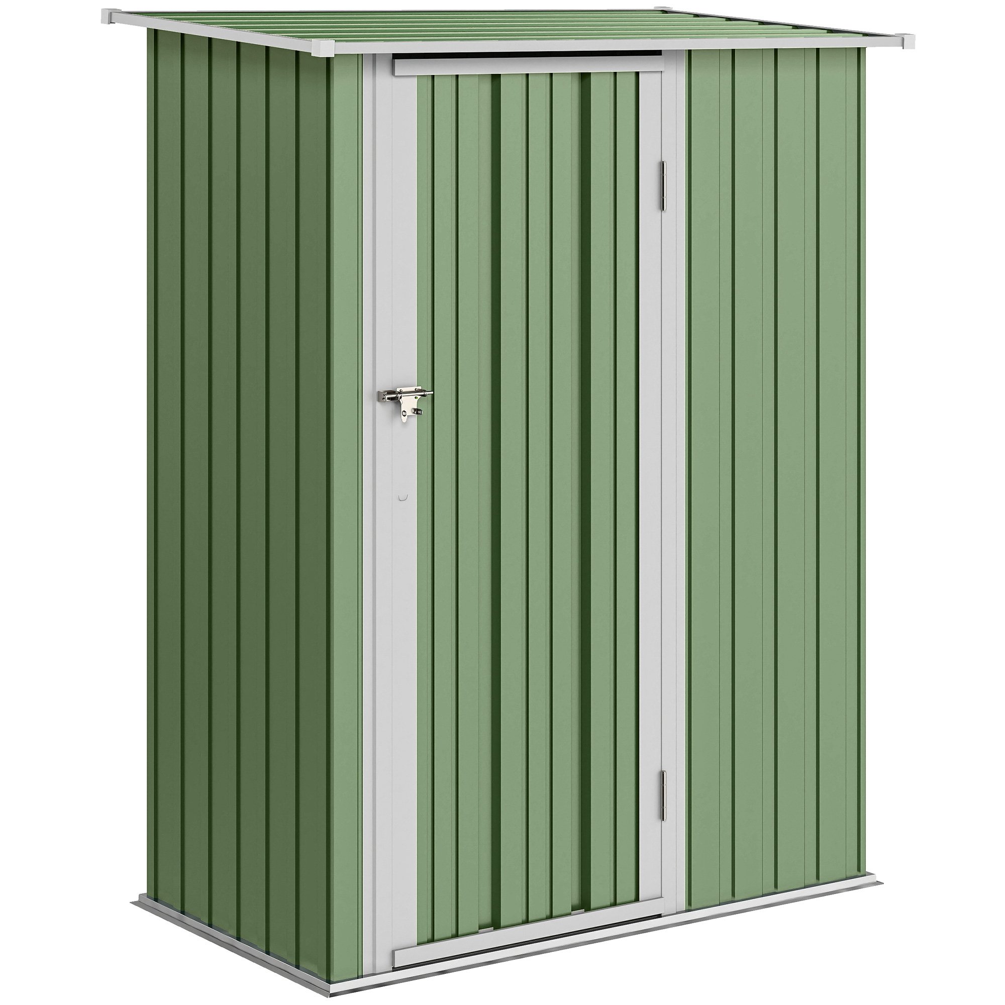 Outsunny Metal Waterproof Garden Shed with Sloped Roof - Green